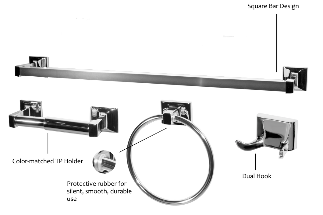 Cellar Collection  4-Piece/5-Piece Bath Hardware Accessory Set